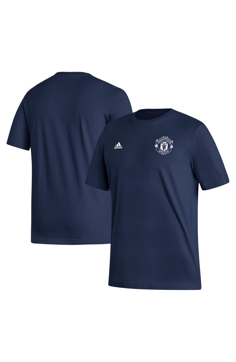 adidas Men's adidas Navy Manchester United Crest T-Shirt, Main, color, 