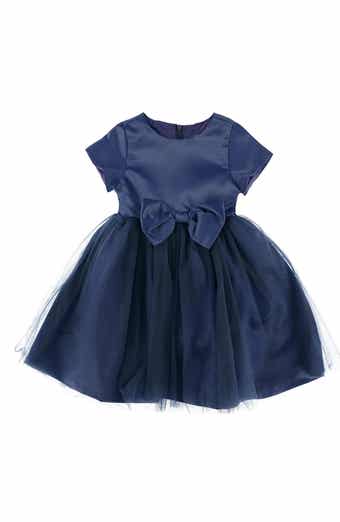 Kids' Cap Sleeve Tulle & Satin Dress