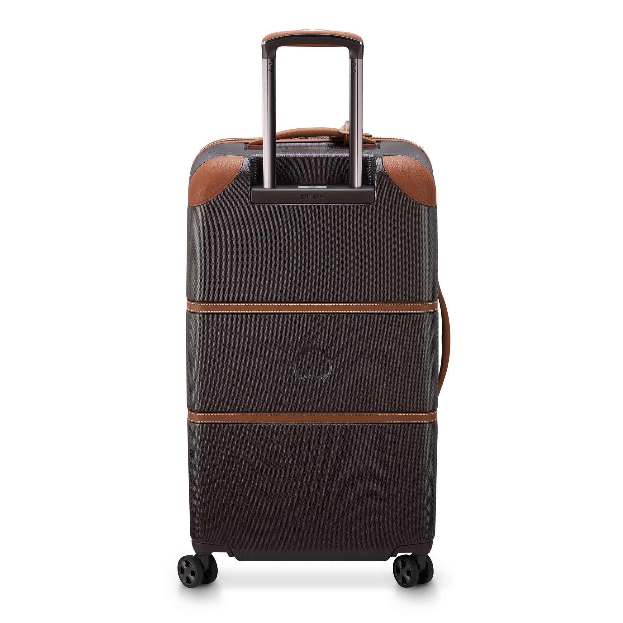 Delsey Paris Chatelet Air 2.0 Medium Checked-26 Inch Hardside Luggage Trunk with Spinner Wheels, Alternate, color, Chocolate Brown
