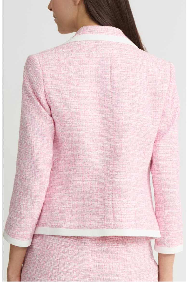 Contrast Trim Open Front Cardigan, Alternate, color, PINK PERFECTION MULTI