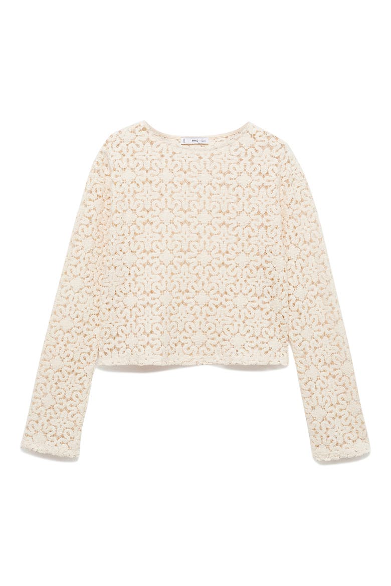 Sheer Floral Crop Top, Alternate, color, ECRU