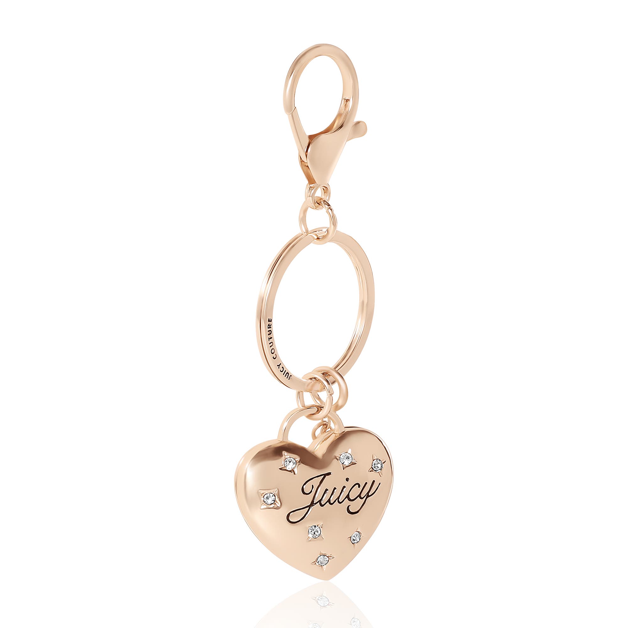 Juicy Couture Gold Heart Keychain with Pearls, Alternate, color, Gold