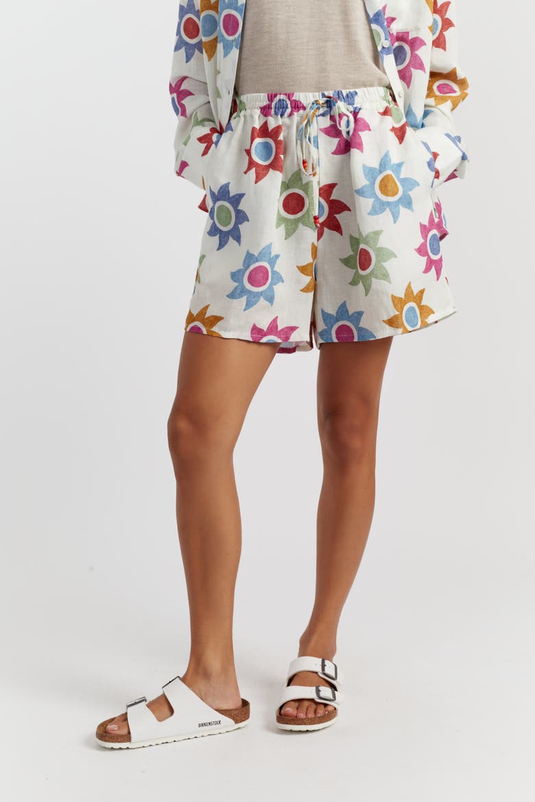 Cotton Sol Shorts, Main, color, Cream/Multi