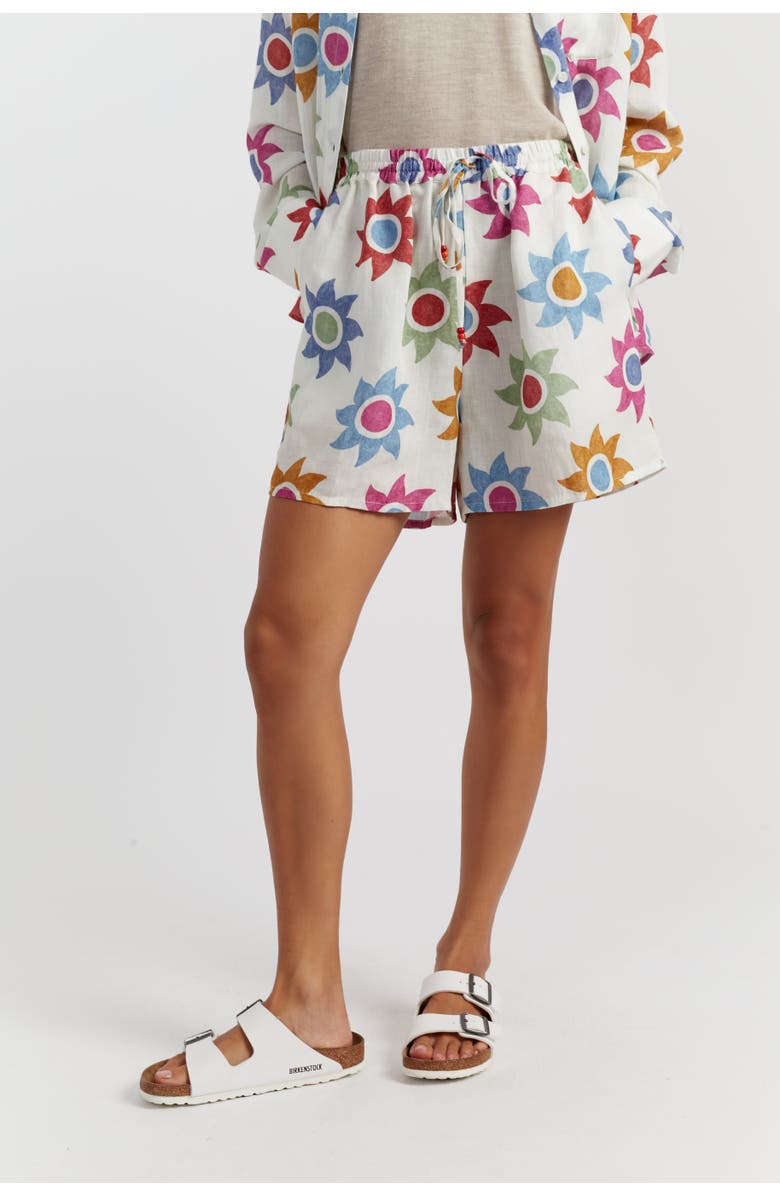 Chinti & Parker Cotton Sol Shorts, Main, color, Cream/Multi