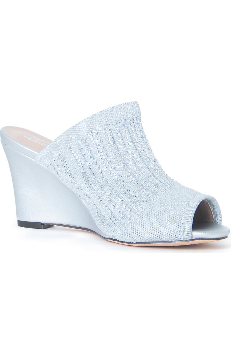 Lauren Lorraine Martha Wedge Sandal, Main, color, Silver