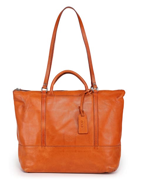 Crocus Genuine Leather Spacious Carryall Tote
