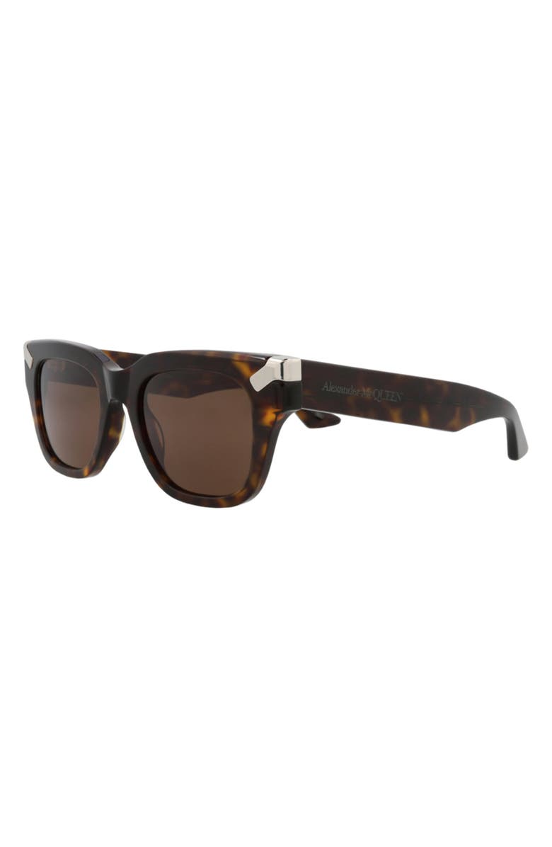 McQueen 51mm Square Sunglasses, Alternate, color, Havana Havana Brown