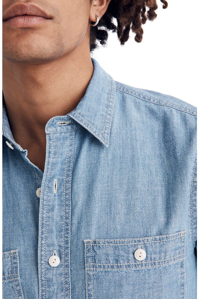 Slim Fit Chambray Sport Shirt, Alternate, color, TIMSONS