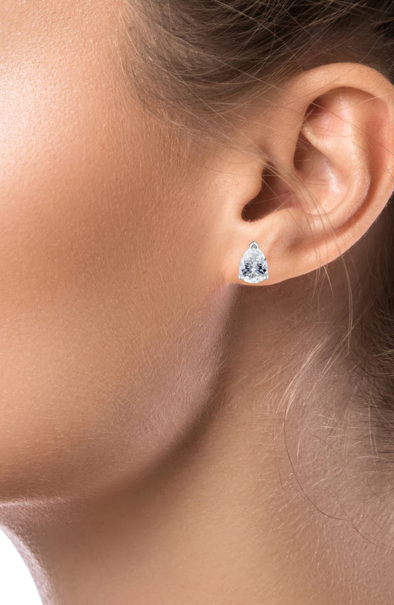 JARDIN Pear Cut Cubic Zirconia Stud Earrings, Alternate, color, Clear/ Silver