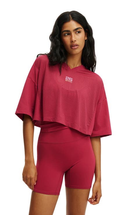 Women's Active Mesh Cropped Graphic Tee