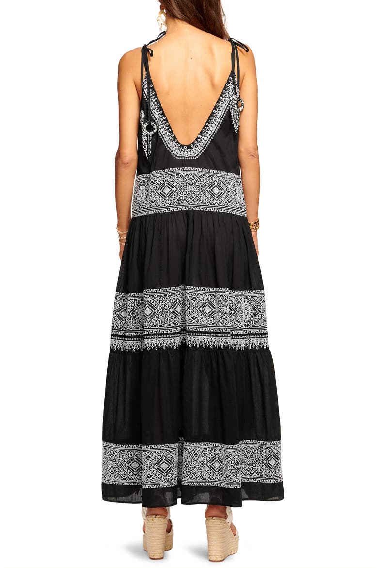 Lexie Embroidered Cotton Cover-Up Dress, Alternate, color, BLACK WHITE MULTI EMBROIDERED