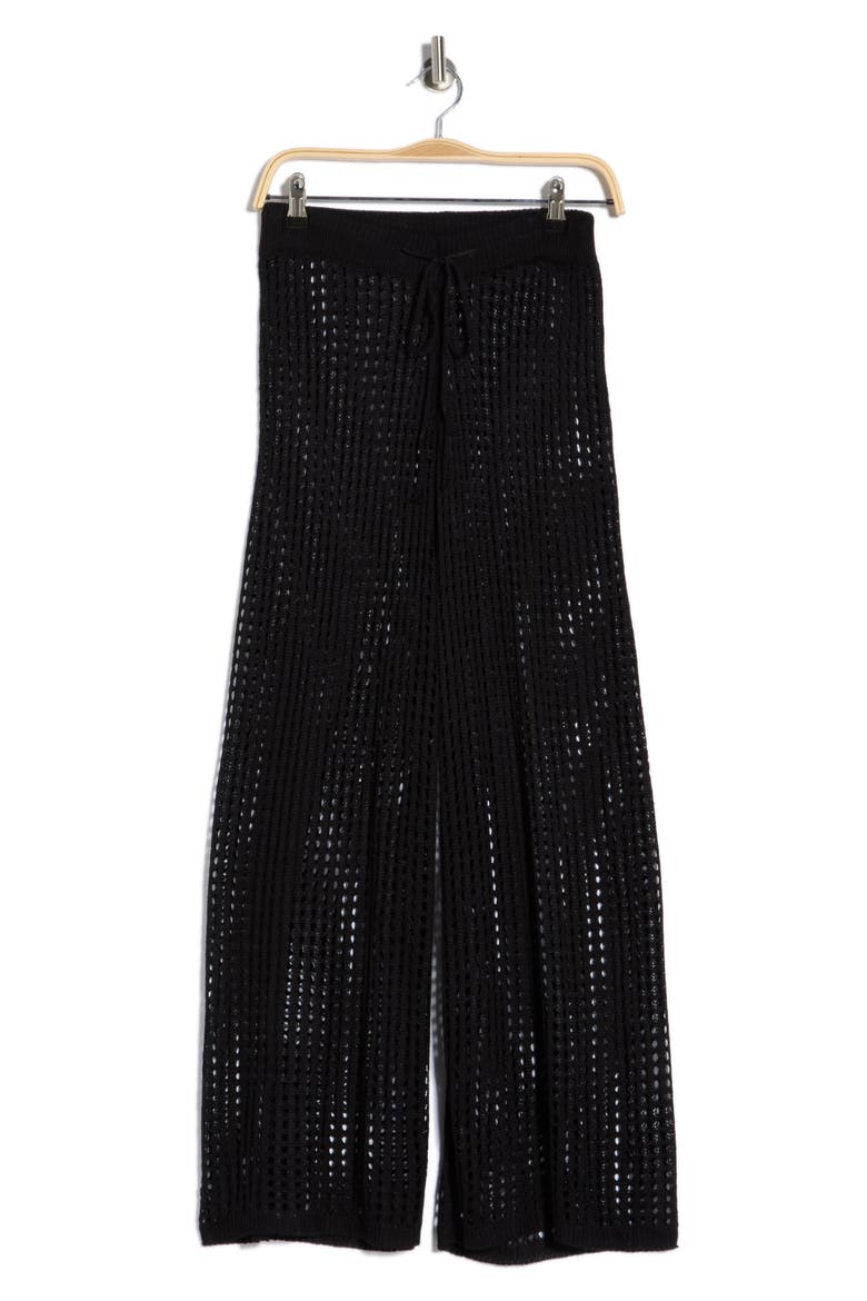 Crochet Cover-Up Pants, Alternate, color, BLACK