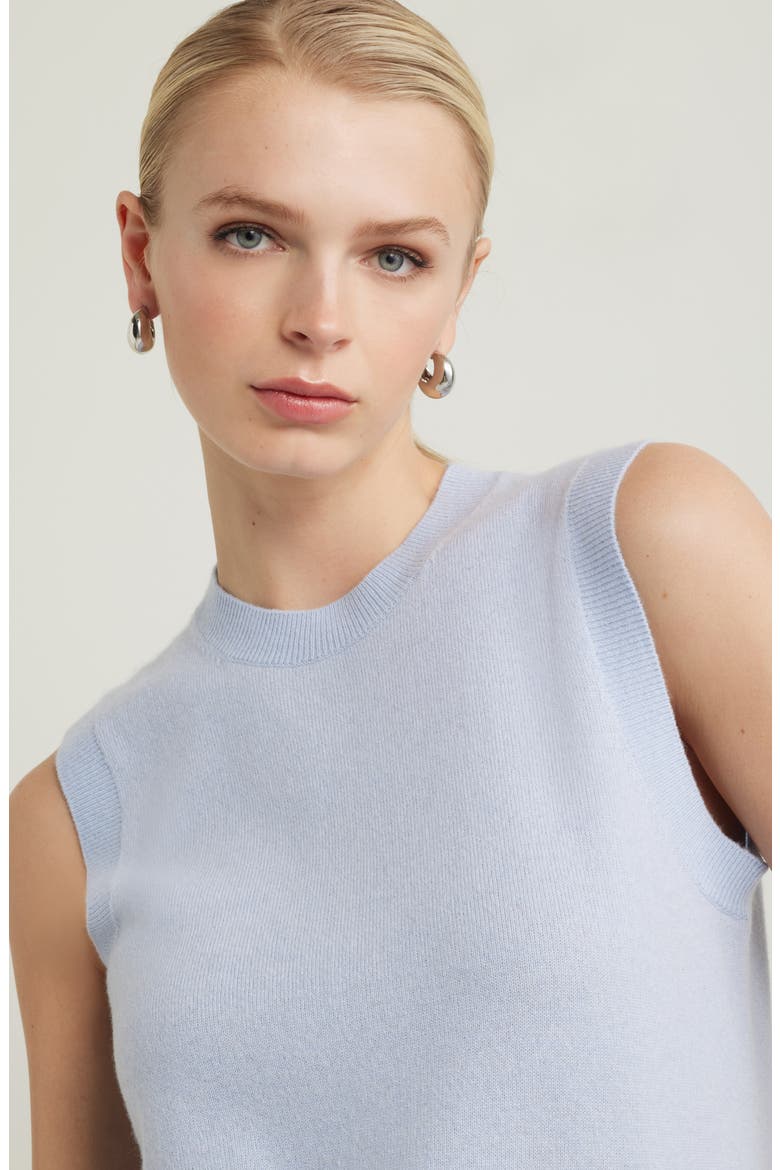 Sleeveless Cashmere Sweater, Alternate, color, BLUE ZEN