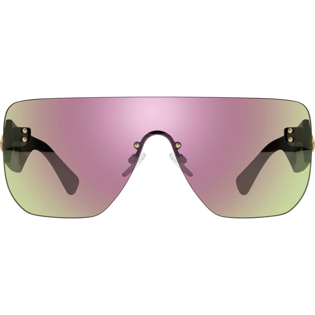 Kurt Geiger London 99mm Oversize Shield Sunglasses In Gold/rainnbow Gradient