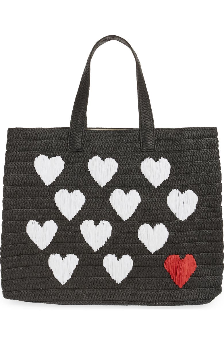 BTB Los Angeles Be Mine Straw Tote, Main, color,