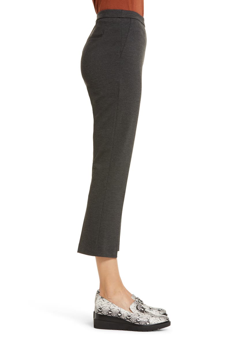 Kick Flare Ponte Knit Crop Pants, Alternate, color, HEATHER CHARCOAL