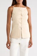 Rebecca Taylor Beatrice Sleeveless Linen Blend Top