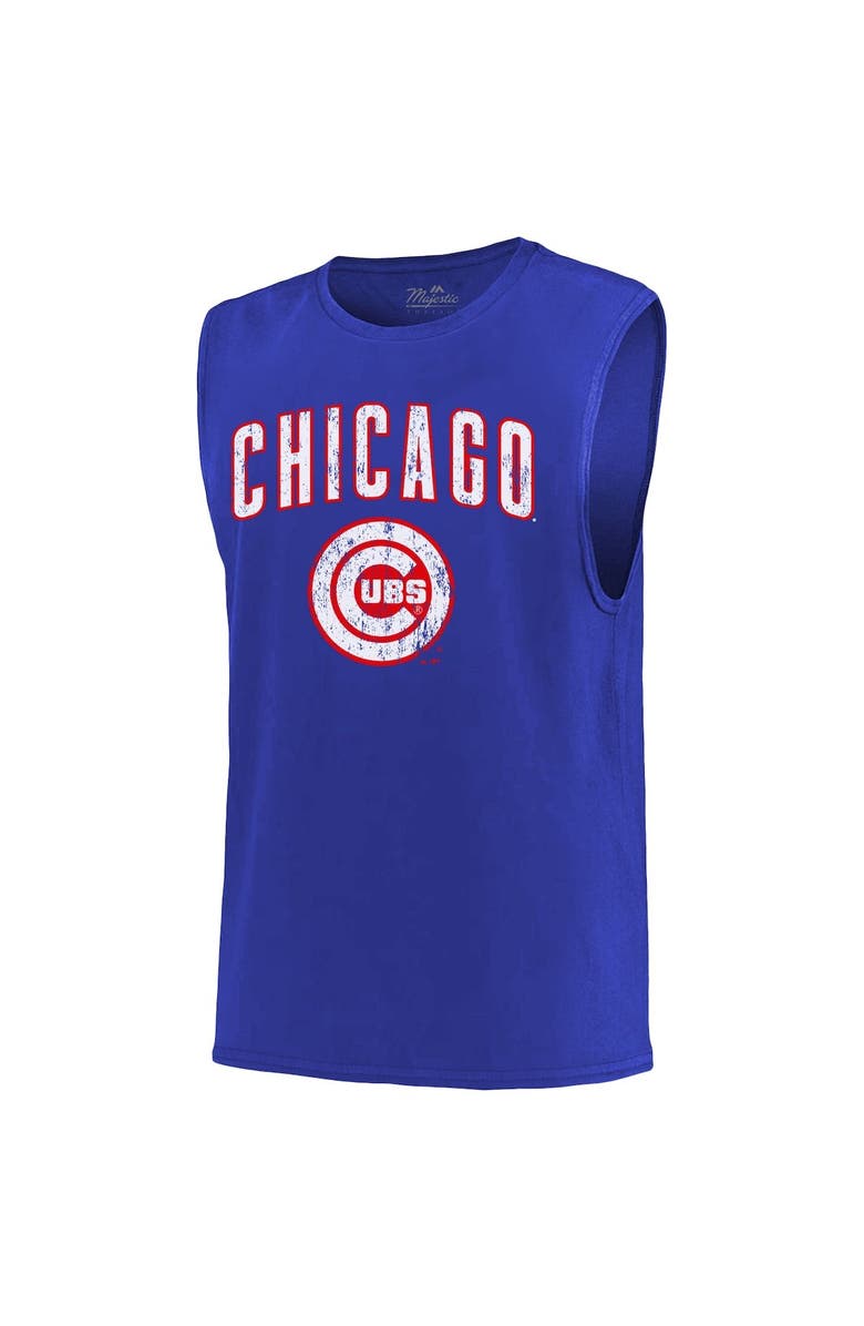 Majestic Threads Men's Majestic Threads Royal Chicago Cubs Softhand Muscle Tank Top, Alternate, color, 
