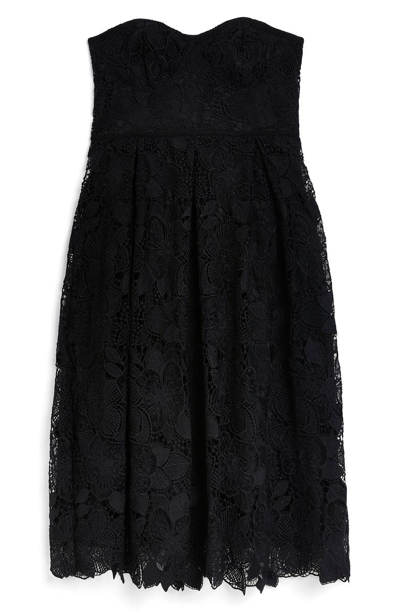 River Island Strapless Floral Lace Dress, Alternate, color, 