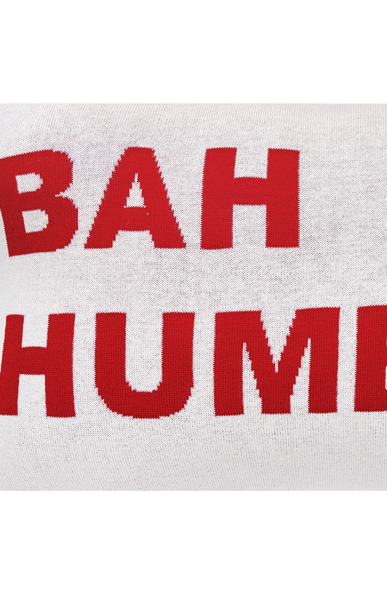 C&F Home Bah Humbug Knitted Throw Pillow, 14" x 22", Alternate, color, Red