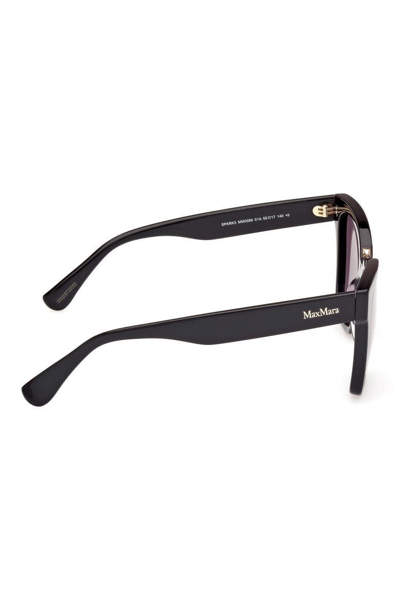 55mm Cat Eye Sunglasses, Alternate, color, SHINY BLACK / SMOKE