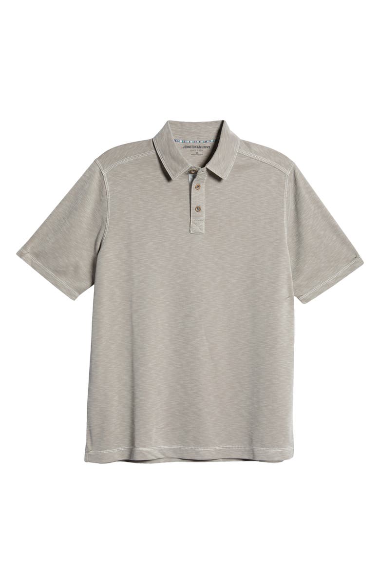 Johnston & Murphy Short Sleeve Slub Knit Polo, Alternate, color, Sand