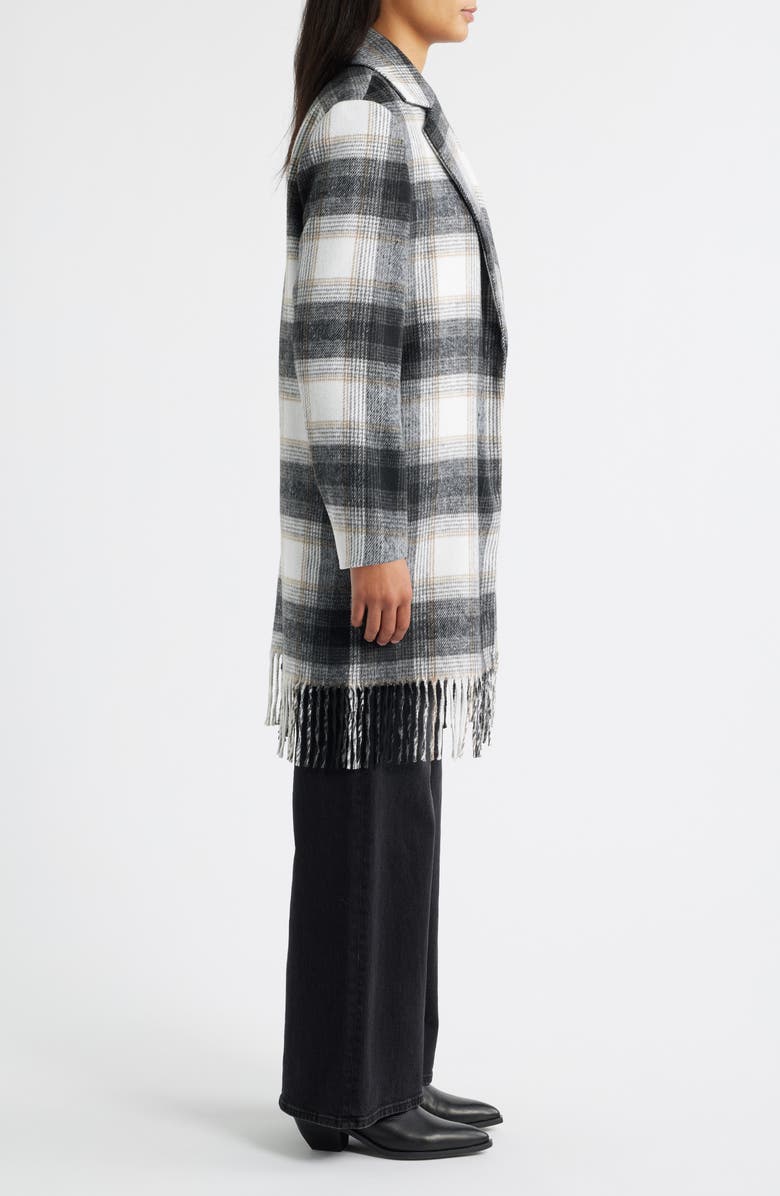 Hatley Plaid Fringe Jacket, Alternate, color, Black