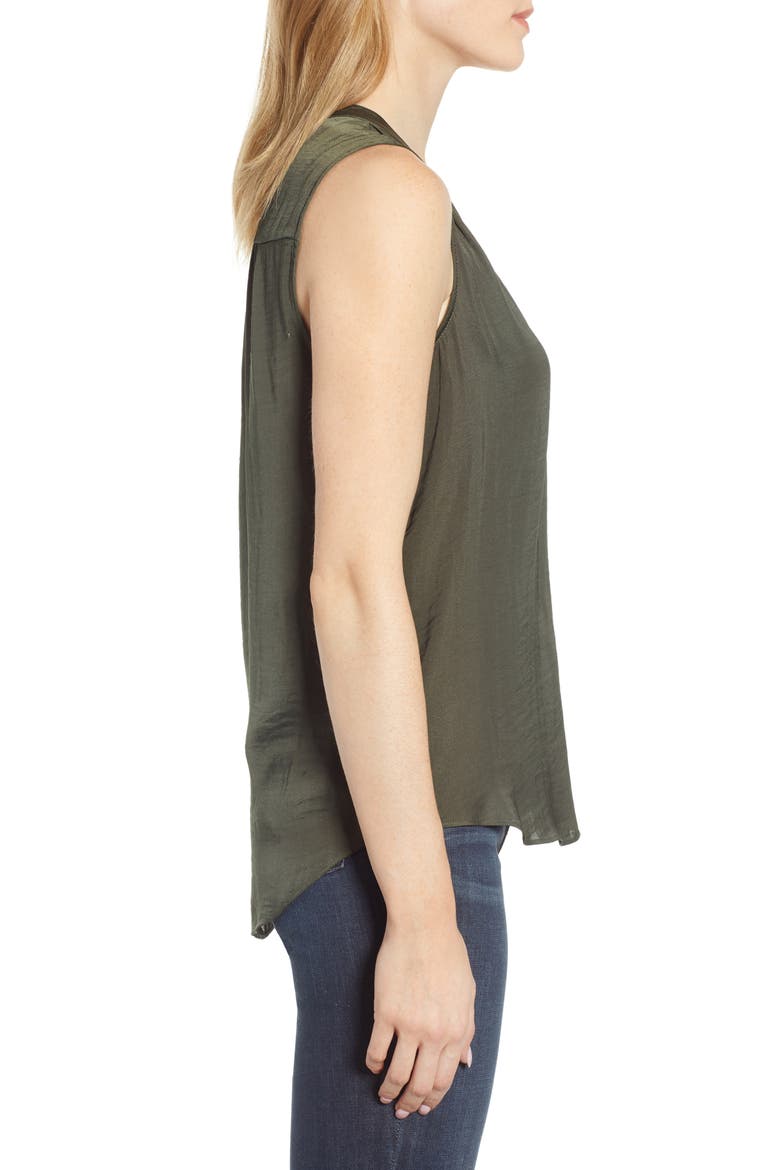 Rumpled Satin Blouse, Alternate, color, NEW RICH OLIVE