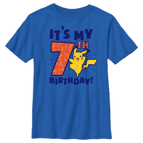 Boy's Pokemon It's My 7th Birthday Pikachu  Graphic T-Shirt