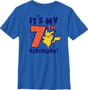 POKEMON Boy's Pokemon It's My 7th Birthday Pikachu  Graphic T-Shirt