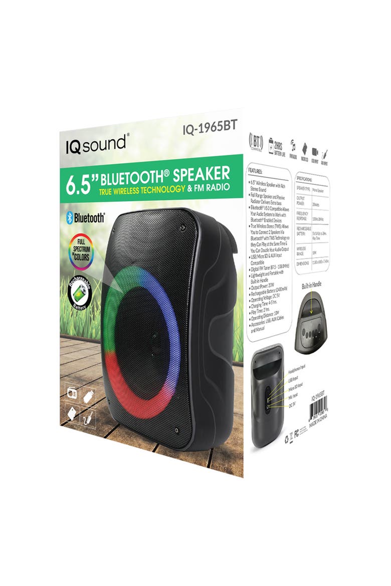 6.5 Inch Bluetooth Speaker with True Wireless Stereo, Alternate, color, Black