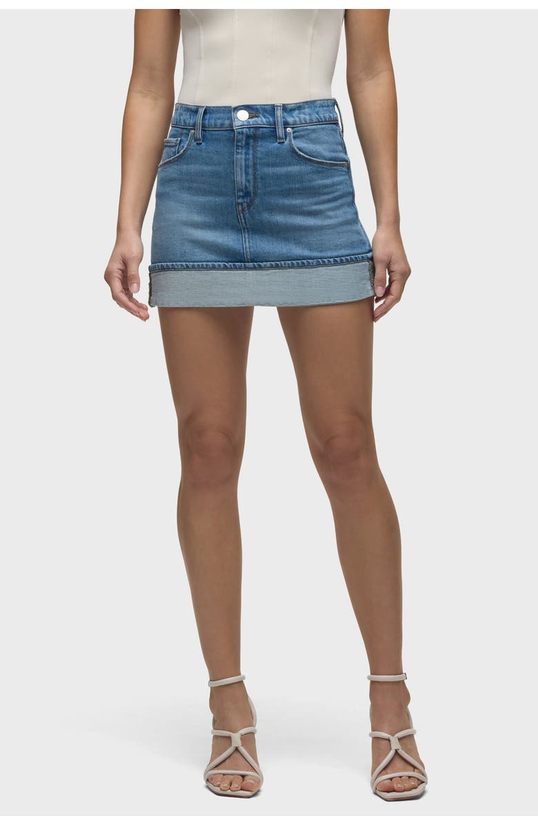 Hudson Jeans Cuff Mini Skirt, Main, color, Parkwood