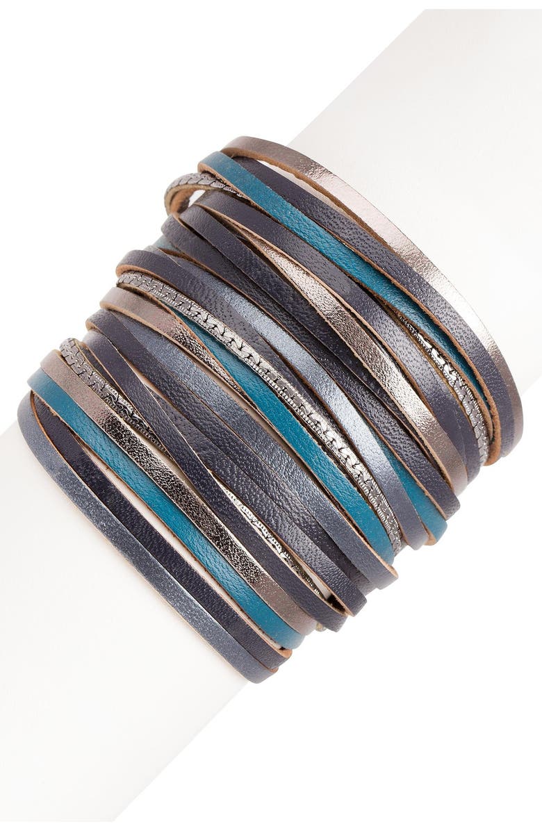 SAACHI On the Line Leather Bracelet, Alternate, color,