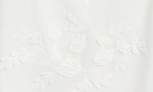 Doe A Dear Kids' Floral Embroidered Cotton Top In White
