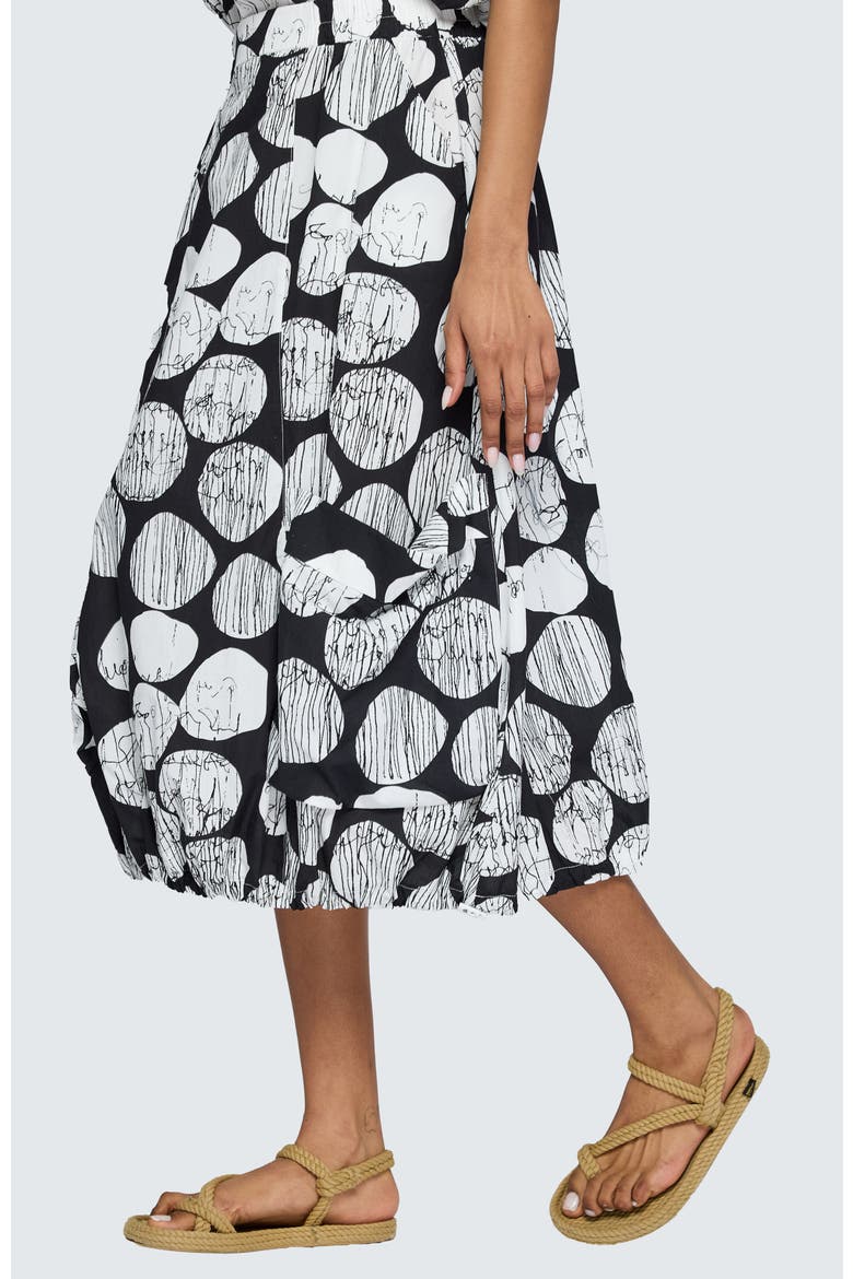 Alira Printed Poplin Balloon Skirt, Alternate, color, Black Print