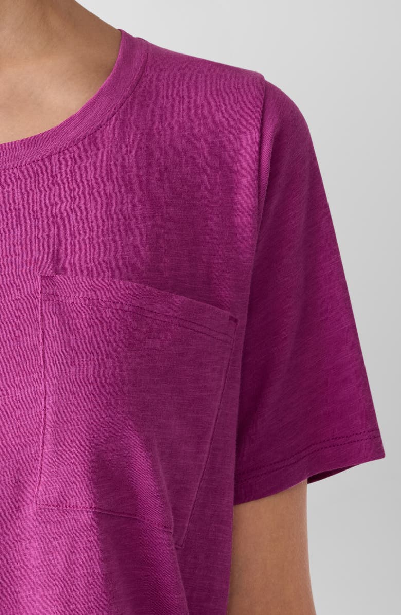 Eileen Fisher Crewneck Pocket Organic Cotton T-Shirt, Alternate, color, Grape
