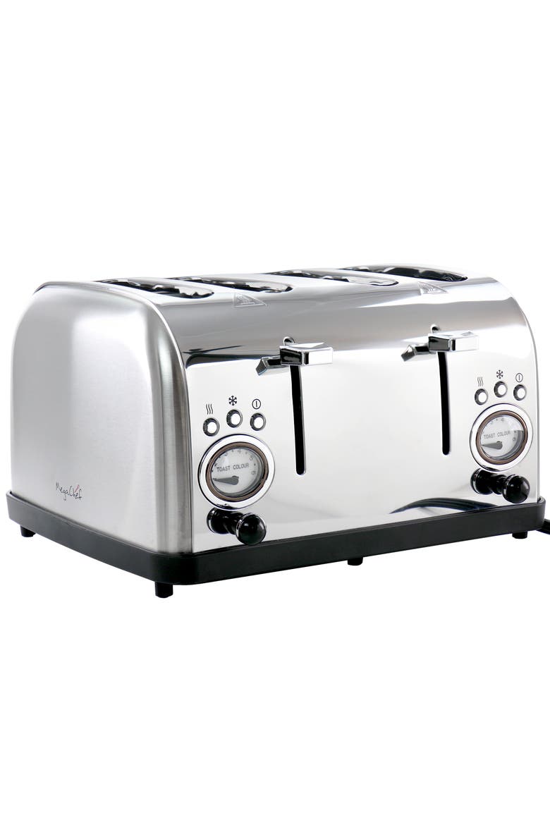 4 Slice Wide Slot Toaster with Variable Browning in Silver, Alternate, color, Grey