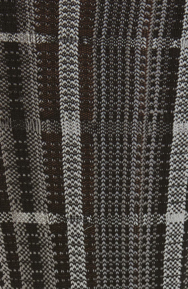 Thom Browne Plaid Jacquard Cotton Blend Socks, Alternate, color, Black