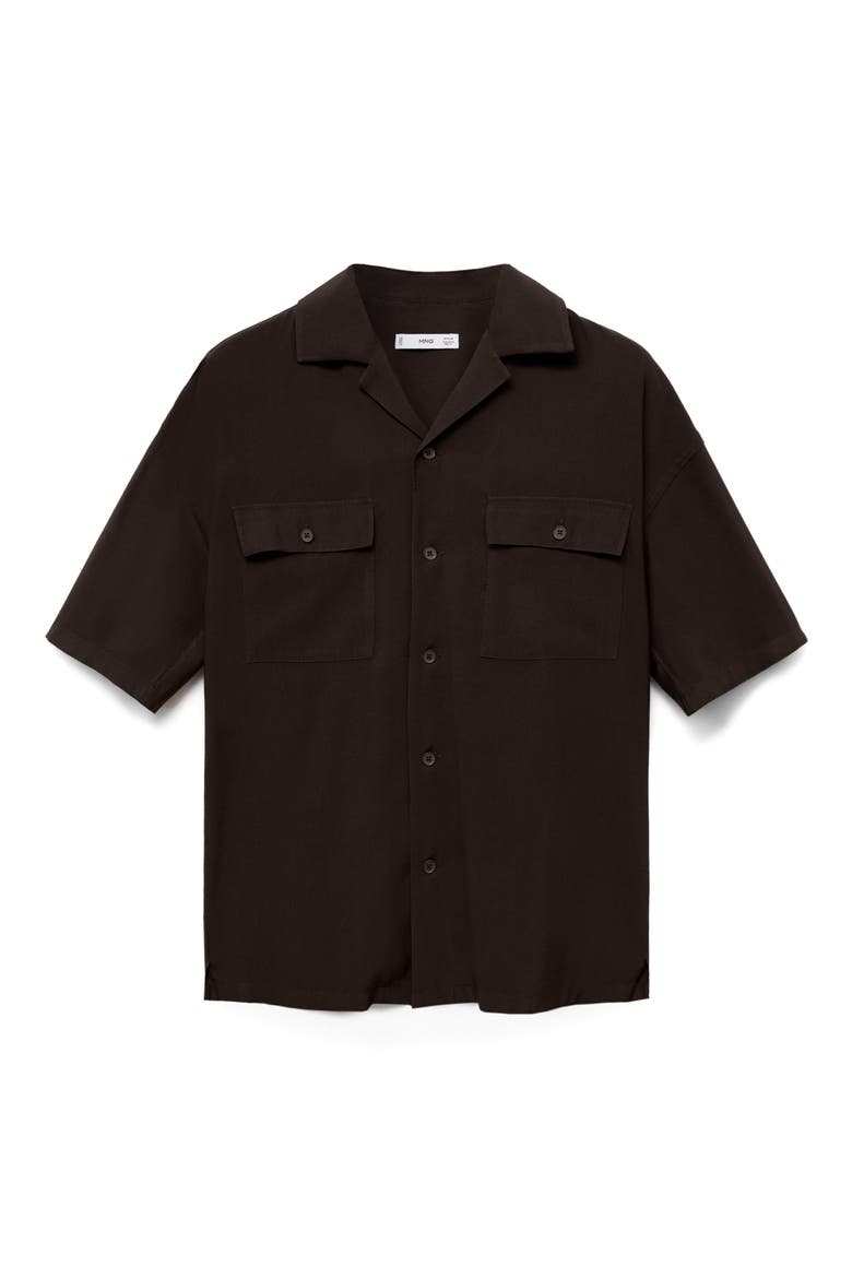 Relaxed Fit Camp Shirt, Alternate, color, CHOCOLATE