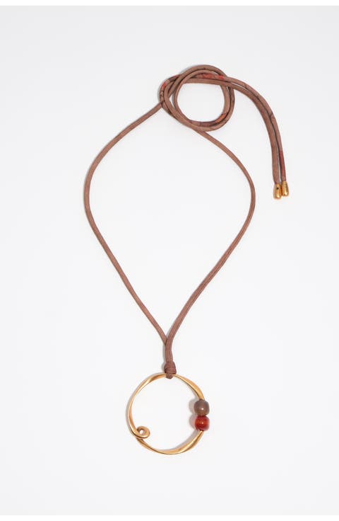 Irregular Hoop Necklace With Matte Stones