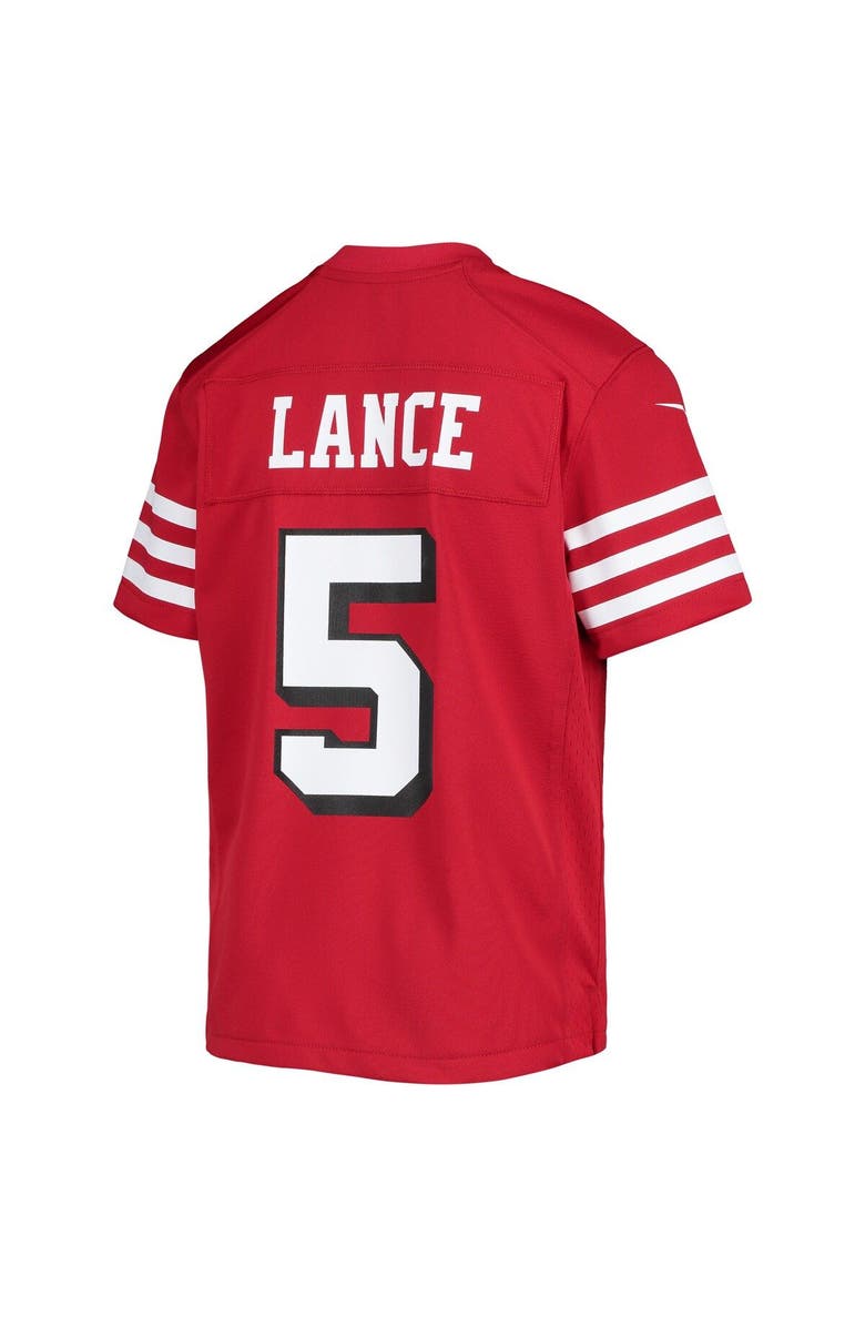 Nike Youth Nike Trey Lance Scarlet San Francisco 49ers Game Jersey, Alternate, color, 