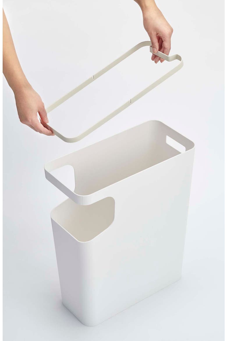Side Table Trash Can, Alternate, color, WHITE