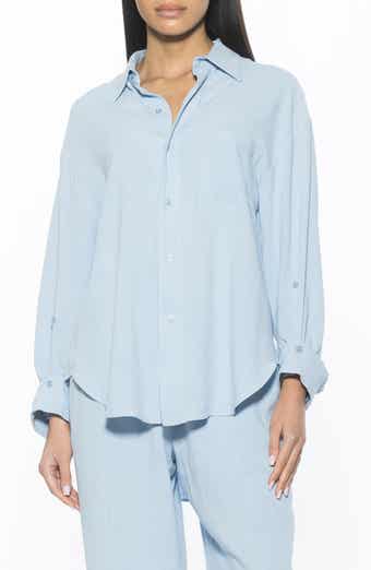 Alexia Admor Amber Oversize Linen & Cotton Button-Up Shirt