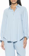 Alexia Admor Amber Oversize Linen & Cotton Button-Up Shirt