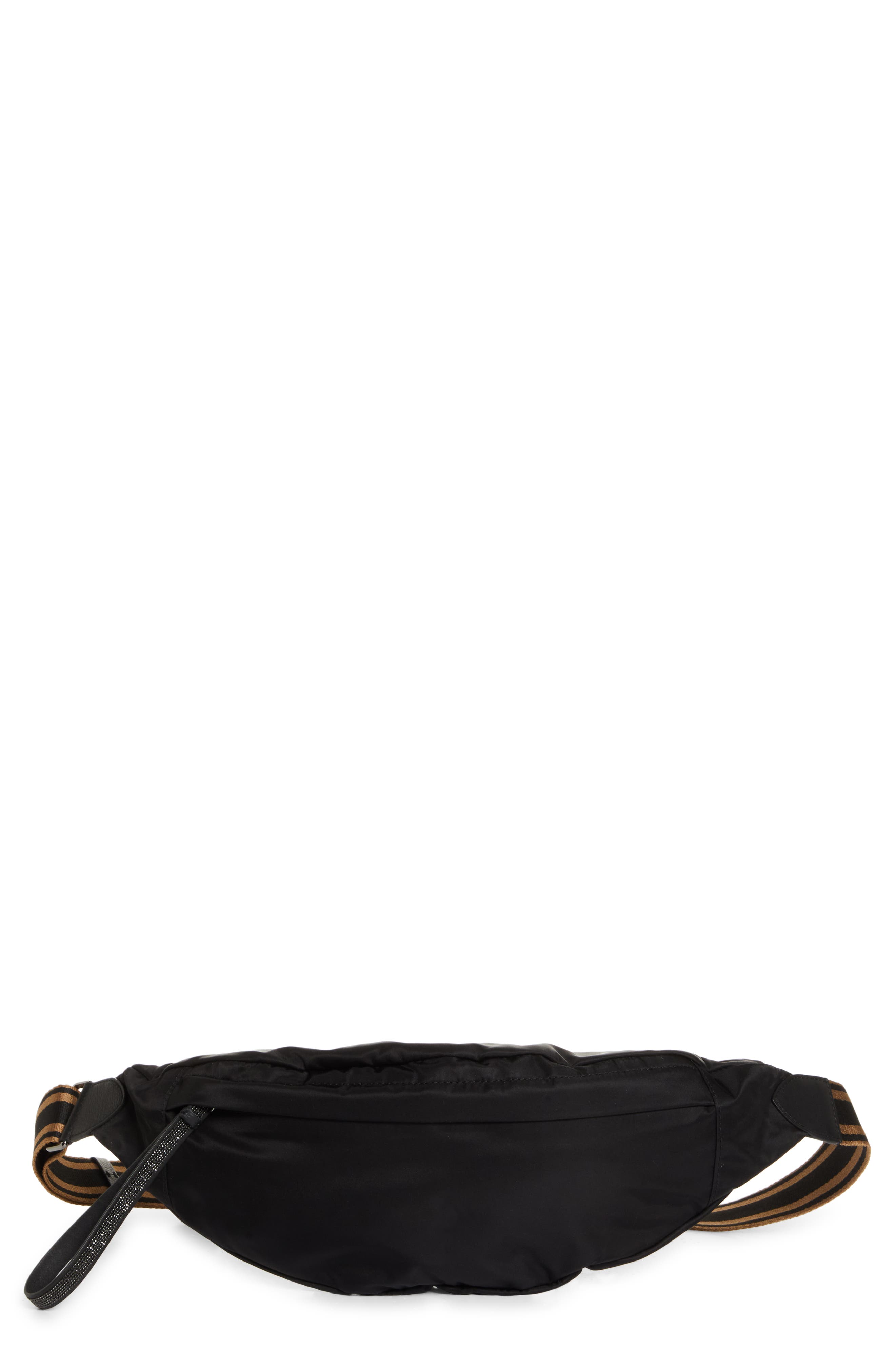 Brunello Cucinelli Monili Detail Technical Nylon Belt Bag, Main, color, 
