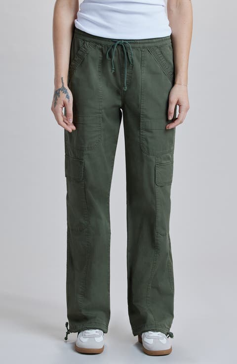 Tabitha Straight Leg Stretch Cotton Twill Cargo Pants