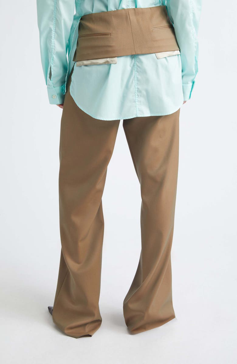 JULIE KEGELS Back Cutout Wool Pants, Alternate, color, Brown