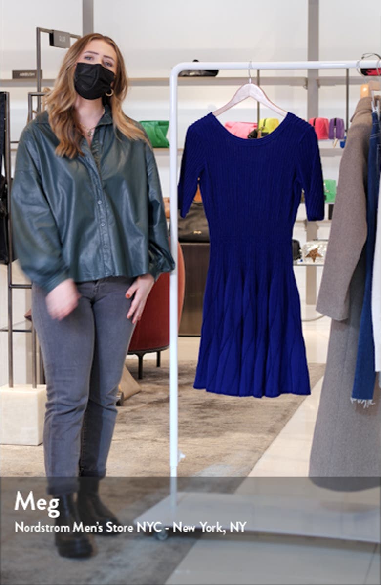 Ottoman Fit & Flare Sweater Dress, sales video thumbnail