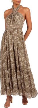 Petal & Pup Lennon Floral Halter Gown