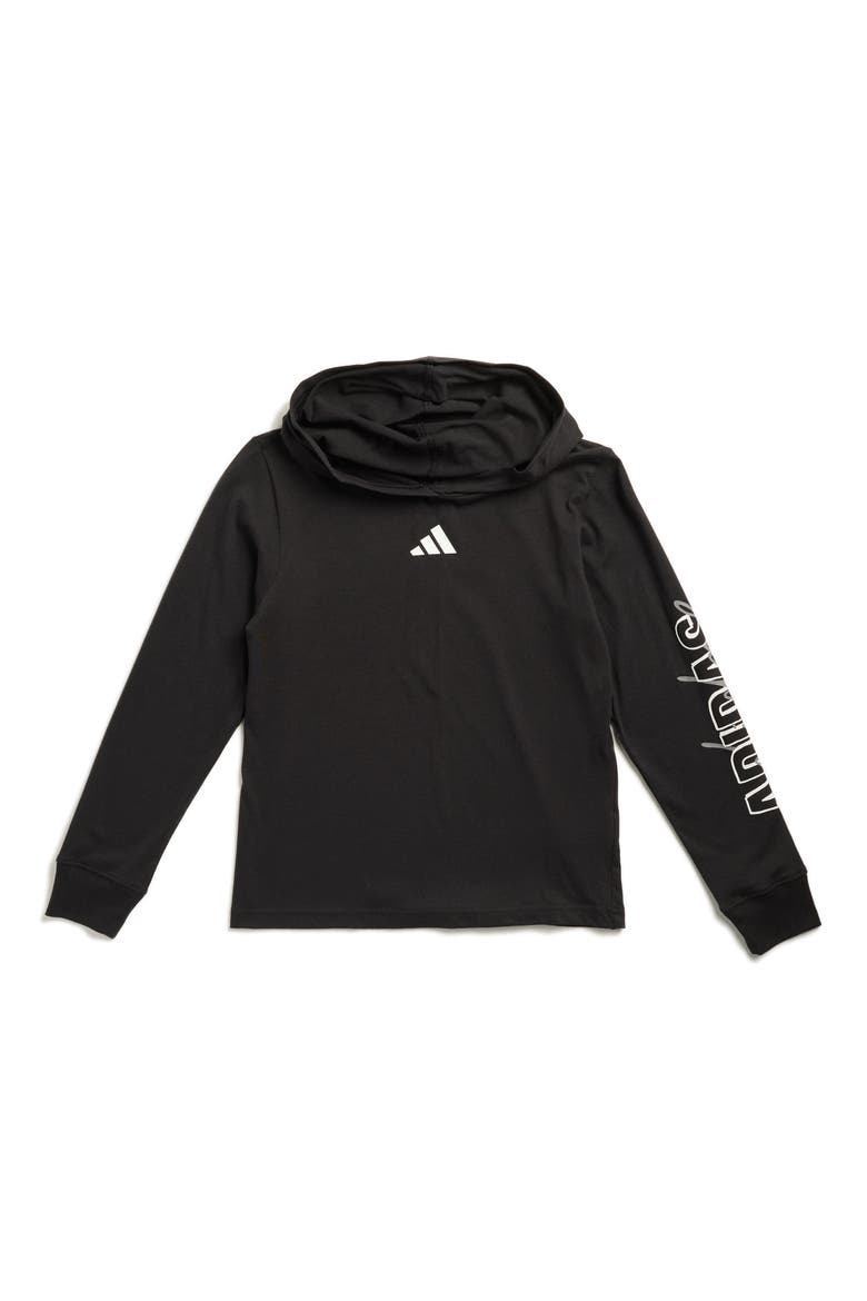 Kids' Long Sleeve Cotton Hoodie, Main, color, BLACK